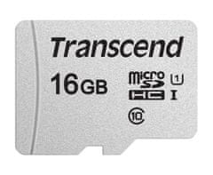 Transcend 16GB microSDHC 300S UHS-I U1 (Class 10) pamäťová karta (bez adaptéra), 95MB/s R, 45MB/s W