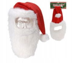 Koopman Santa klobúk s bradou Vianočná červená