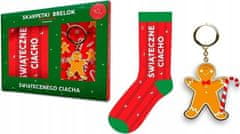 Pan Dragon Vianočná darčeková sada ponožky + prívesok na kľúče