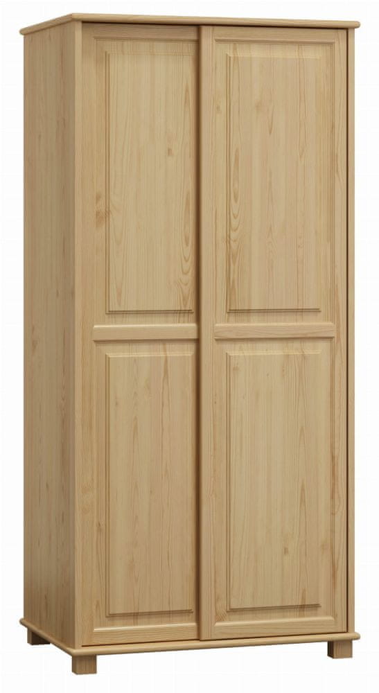 eoshop Šatníková skriňa z masívu 2D nr6 s80 posuvné dvere (Farba dreva: Borovica)