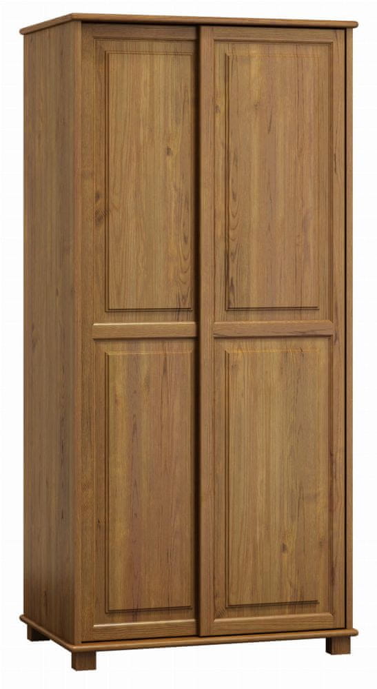 eoshop Šatníková skriňa z masívu 2D nr6 s80 posuvné dvere (Farba dreva: Dub)