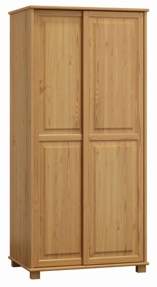 eoshop Šatníková skriňa z masívu 2D nr6 s90 posuvné dvere (Farba dreva: Jelša)