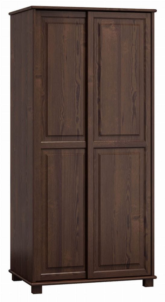 eoshop Šatníková skriňa z masívu 2D nr6 s90 posuvné dvere (Farba dreva: Orech)