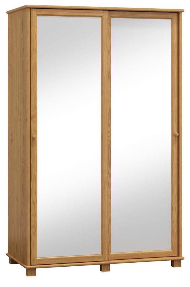 eoshop Šatníková skriňa z masívu 2D nr7 s120 posuvné dvere, vešiak/polica (Farba dreva: Jelša)
