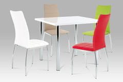 Autronic Moderný jedálenský stôl Jídelní stůl 90x90 cm, chrom / vysoký lesk bílý (AT-1913B WT) (2xKarton)