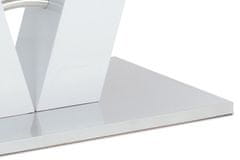 Autronic Moderný jedálenský stôl Rozkládací jídelní stůl 120+40x80 cm, bílý lesk / broušený nerez (HT-510 WT) (2xKarton)