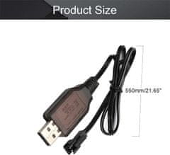 YUNIQUE GREEN-CLEAN 1 ks USB nabíjací kábel SM-2P 250mAh výstup RC auto pre 6V Ni-Mh batérie