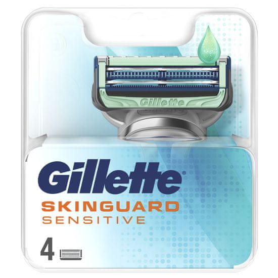 Gillette SkinGuard Sensitive Náhradné Holiace Hlavice S Aloe Vera, 4 Kusy