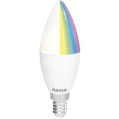 HAMA Inteligentná žiarovka SMART WiFi LED E14, 5, 5 W, RGBW, stmívatelná