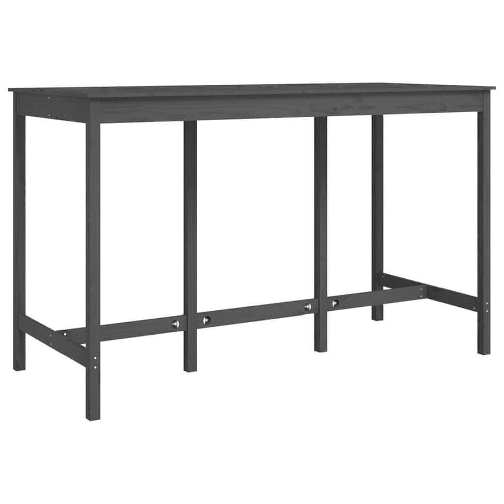 Vidaxl Barový stolík sivý 180x80x110 cm borovicový masív