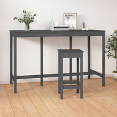Vidaxl Barový stolík sivý 180x80x110 cm borovicový masív