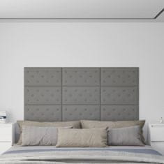 Vidaxl Nástenné panely 12 ks sivé 60x30 cm umelá koža 2,16 m²