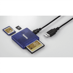 HAMA multi čítačka kariet USB 2.0, SD/microSD/CF, modrá