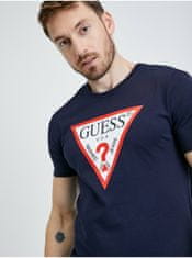 Guess Tmavomodré pánske tričko Guess L
