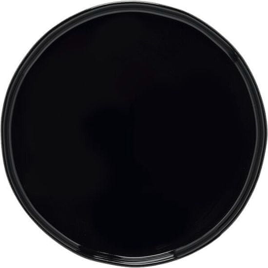 Costa Nova Tanier dezertný Laguna 16 cm, čierny, vyvýšený okraj, 6x