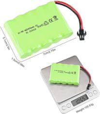 YUNIQUE GREEN-CLEAN 1 ks nabíjateľná batéria 6V Ni-Mh 2400 mAh pre diaľkové ovládanie auta + nabíjací kábel USB