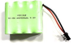 YUNIQUE GREEN-CLEAN 1 kus 9.6V 2400mAh Ni-MH AA nabíjateľná batéria s 2Pin konektorom sm-2P pre RC nákladné vozidlá