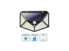 commshop Solárne štvorstranné LED osvetlenie s pohybovým senzorom
