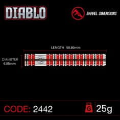 Winmau Šípky Steel Diablo - Parallel - 25g