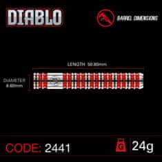 Winmau Šípky Steel Diablo - Parallel - 24g