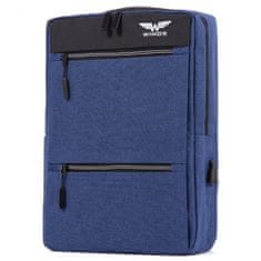 Wings Mestský a turistický batoh s USB, modrý