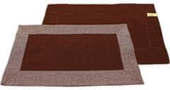 Home Elements  Prestieranie s obrubou, recyklovaná bavlna, 30 x 50 cm, čokoládová + režná