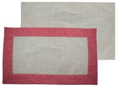Home Elements  Prestieranie s obrubou, recyklovaná bavlna, 30 x 50 cm, béžová + červená