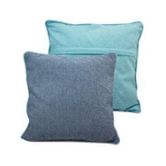 Home Elements  Obliečka na vankúš s lemom, z recyklovanej bavlny, svetlo modrá + tmavo modrá