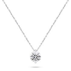 Brilio Silver Blyštivý strieborný náhrdelník so zirkónom NCL68W