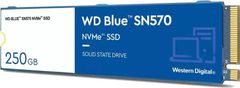 WD BLUE SSD NVMe 250 GB PCIe SN 570, Gen3 8 Gb/s, (R:3300, W:1200MB/s)