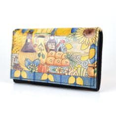 VegaLM Dámska ručne maľovaná kožená peňaženka 8542 s motívom Toskánsko