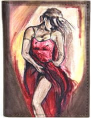 VegaLM Ručne maľovaná kožená peňaženka 8560 s motívom Tanečnice nr.2