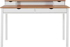 Danish Style Pracovný stôl Galt, 140 cm, biela / prírodná