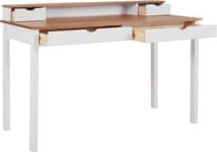Danish Style Pracovný stôl Galt, 140 cm, biela / prírodná