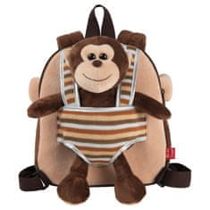 Perletti BE MY FRIEND, Detský obojstranný plyšový batoh s odnímateľnou hračkou OPICA, 13031