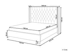 Beliani Zamatová posteľ 140 x 200 cm svetlosivá LUBBON