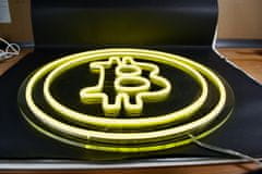 UVtech Bitcoin neón 40cm žltý - V1