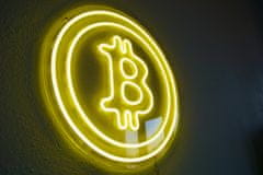 UVtech Bitcoin neón 40cm žltý - V1