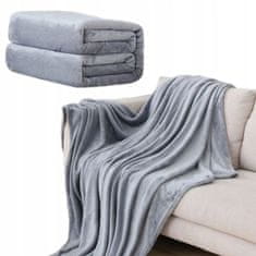Domifito Mäkká deka, flanel, fleece, prehoz, šedá, 160x200 cm