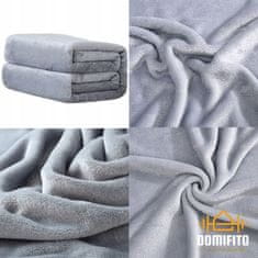 Domifito Mäkká deka, flanel, fleece, prehoz, šedá, 160x200 cm