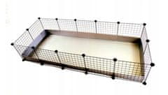 C&C Modulárna klietka pre morča, králika, ježka 180x75 cm (5x2), strieborno-sivá