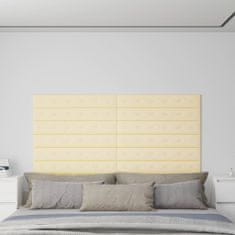 Vidaxl Nástenné panely 12 ks krémové 90x15 cm umelá koža 1,62 m²