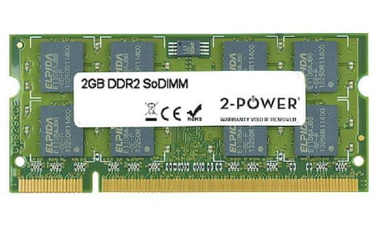 2-Power 2GB PC2-5300S 667MHz DDR2 CL5 SoDIMM 2Rx8 (DOŽIVOTNÁ ZÁRUKA)