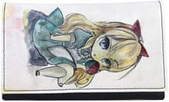 VegaLM Dámska ručne maľovaná kožená peňaženka 8542 s motívom Dievčatko s jablkom