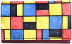 VegaLM Dámska ručne maľovaná kožená peňaženka 8542 s motívom Mozaika