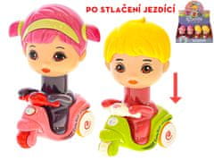 Mikro Trading 14 cm bábika/panenka na kolobežke po stlačení