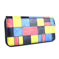 VegaLM Dámska nákupná ručne maľovaná kožená peňaženka s motívom Mozaika