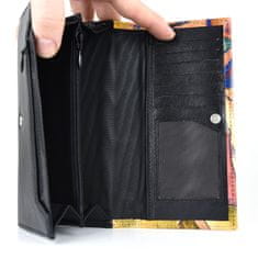 VegaLM Ručne maľovaná dámska kožená peňaženka 7757 s motívom Abstrakt nr.2