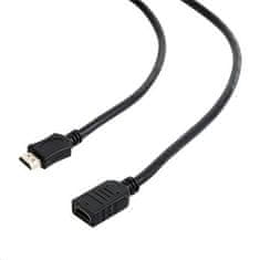 C-Tech GEMBIRD Kábel HDMI-HDMI 3m, 1.4, M/F tienený, pozlátené kontakty, predlžovací, čierny