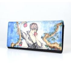 VegaLM Ručne maľovaná dámska kožená peňaženka 7757 s motívom Žena s jablkami